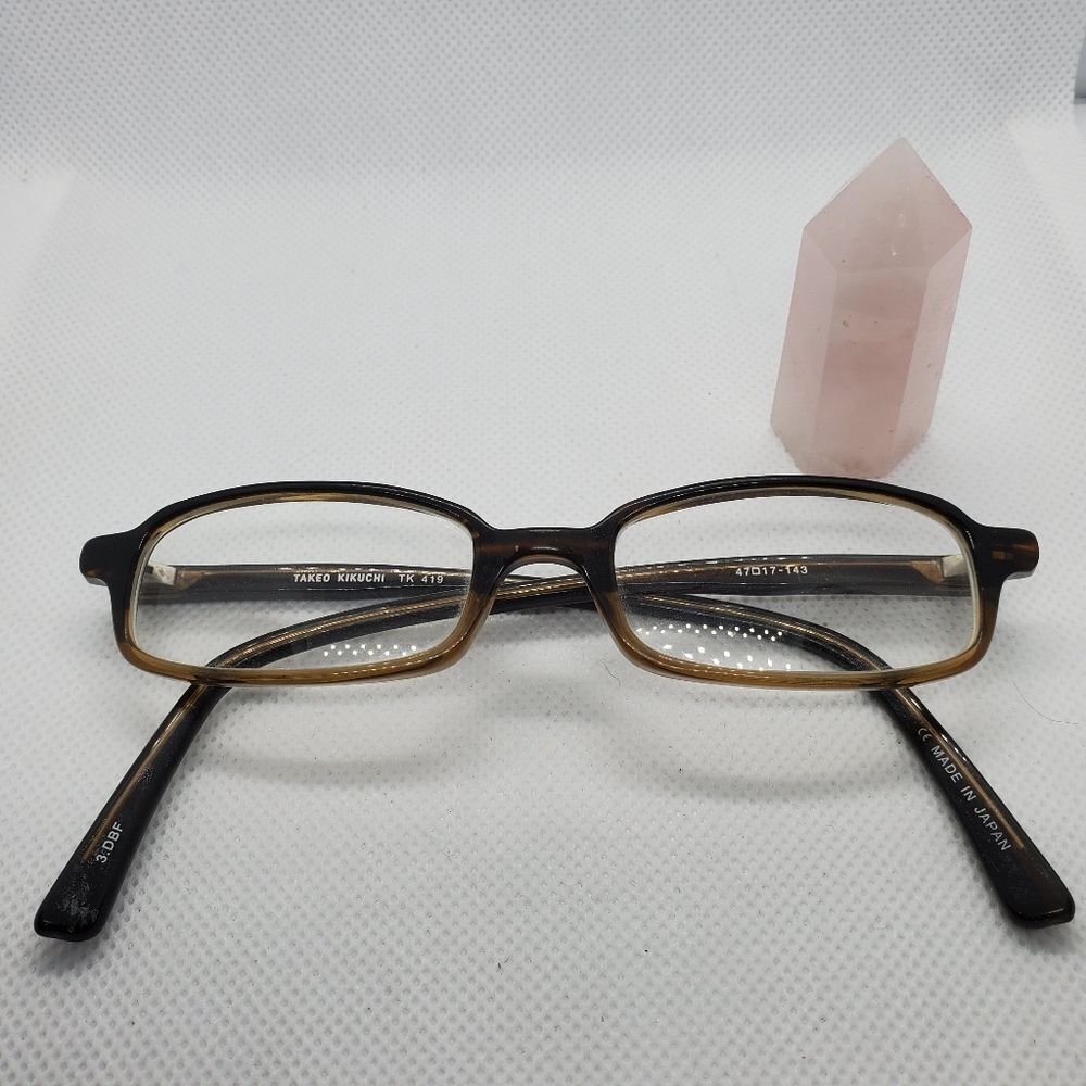 Takeo Kikuchi Brown Prescription Glasses Frames
